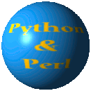 Python und Perl auf Ball, © Bernd Klein